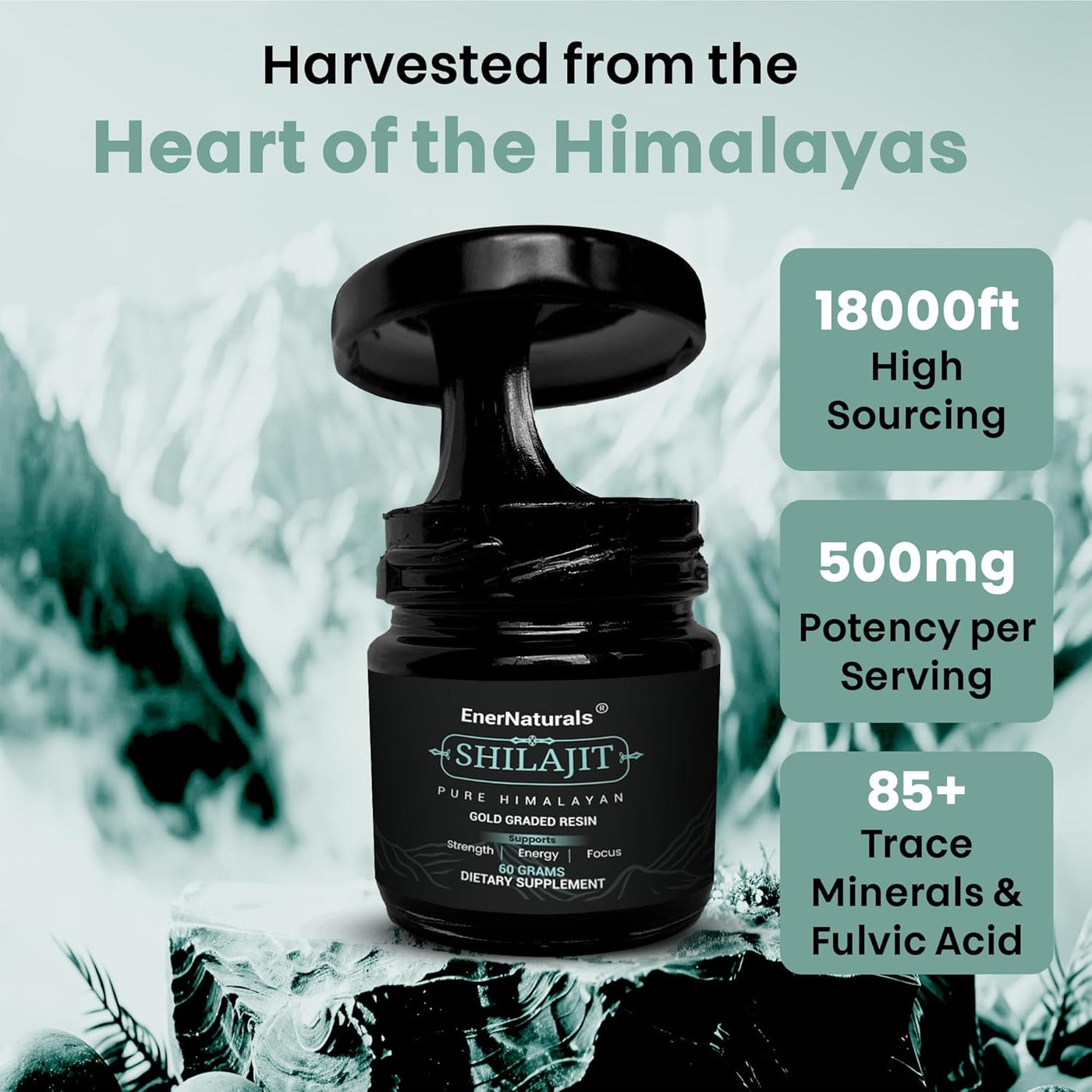 Pure Himalayan Shilajit Resin – USA Lab Tested | 500mg