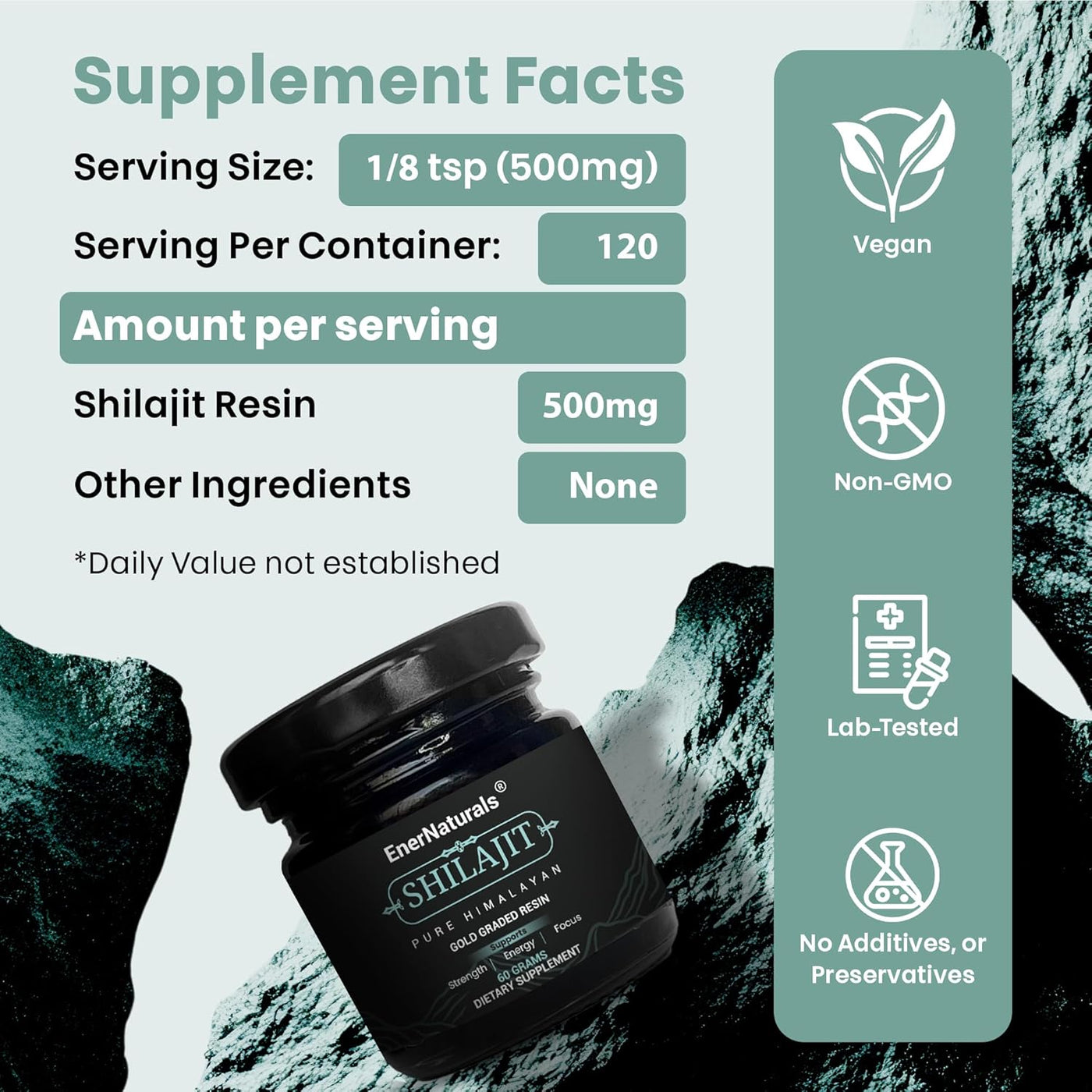 Pure Himalayan Shilajit Resin – USA Lab Tested | 500mg